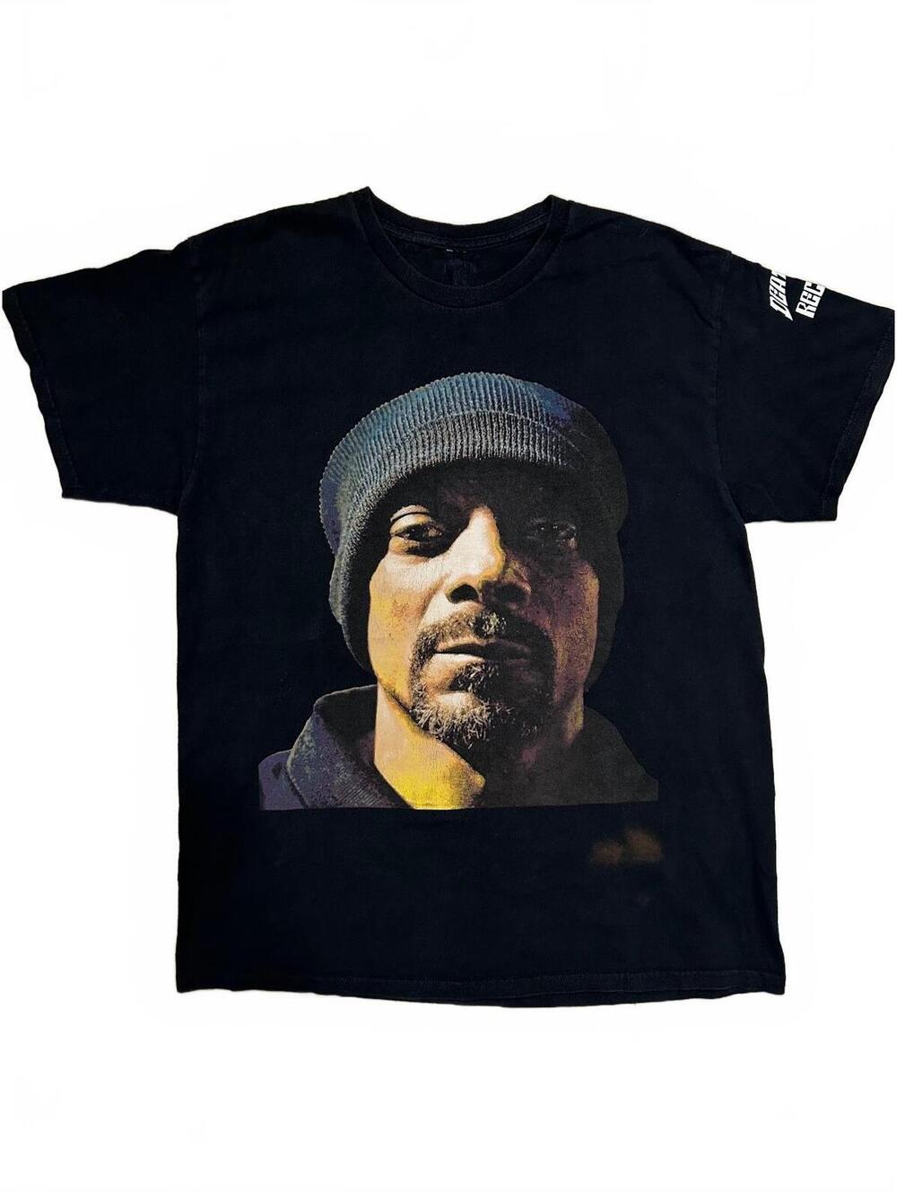 Vintage Snoop Dogg Rap Graphic T-Shirt Hip Hop 90s Style Faded Black Tee Size L